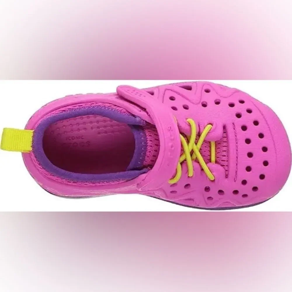 NWT New CROCS Swiftwater Play Land to Water Shoes Neon Magenta Pink Purple 1